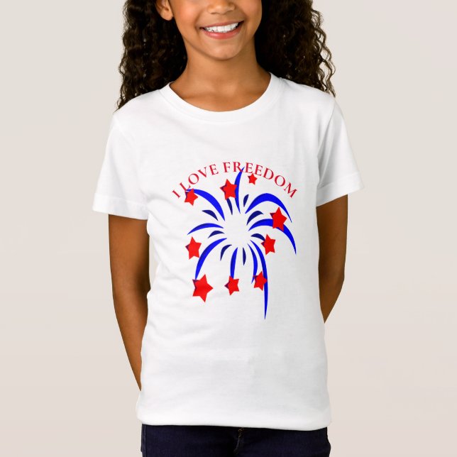 Girls T-Shirt-Patriotic T-Shirt (Front)