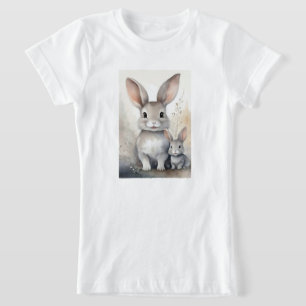 Girl's T-Shirt with Cute Bunnies