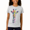 Girls T-Shirts - Multi Colored Giraffe