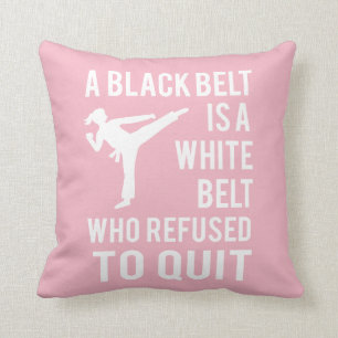 Girl's Taekwondo Karate Black Belt Congratulations Cushion