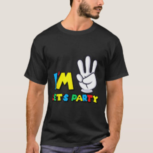 Girls Third Birthday Shirt 3rd Birthday Lets Party