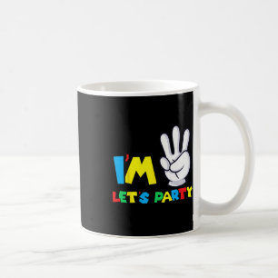 Girls Third Birthday Shirt 3rd Birthday Lets Party Coffee Mug