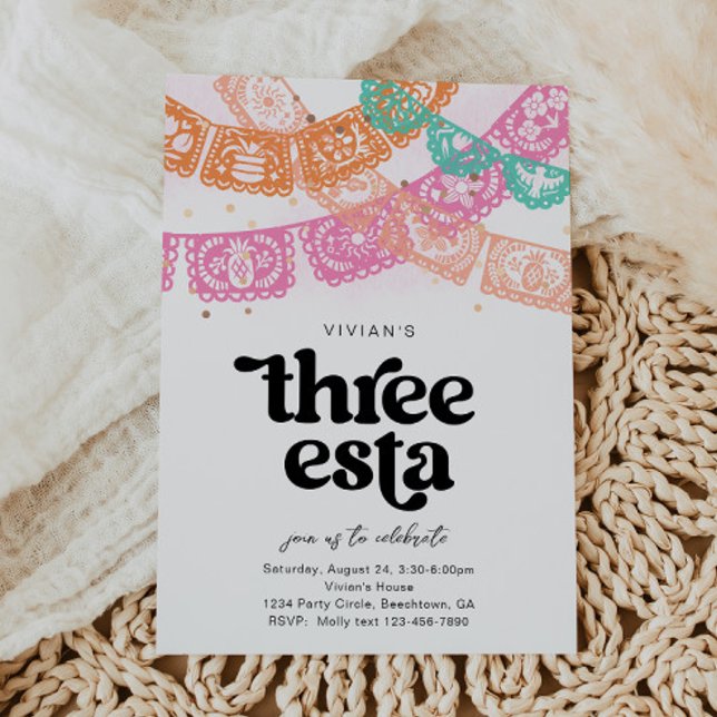 Girl's Three Esta Birthday Invitation (Creator Uploaded)