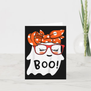 Girls Toddler Happy Halloween Ghost With Bandanna Card