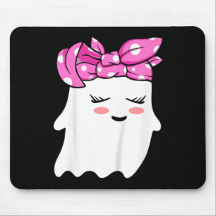 Girls Toddler Happy Halloween Ghost With Bandanna Mouse Pad