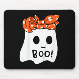 Girls Toddler Happy Halloween Ghost With Bandanna Mouse Pad