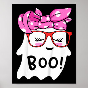 Girls Toddler Happy Halloween Ghost With Bandanna Poster