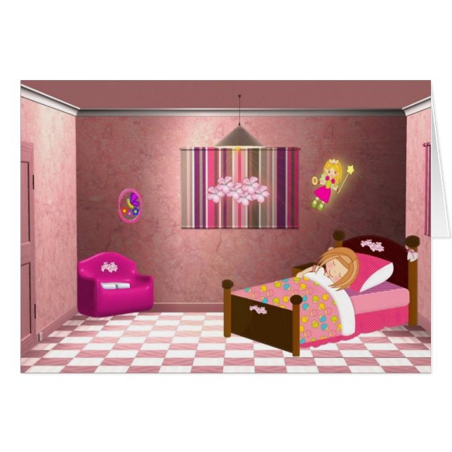 Girls Tooth Fairy Card (Front Horizontal)