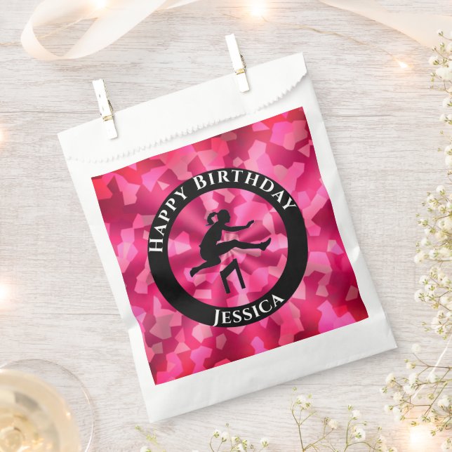 Girls Track & Field Pink Camo    Favour Bags (Clipped)