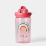 Girls Trendy & Cute Rainbow Kids School Water Bottle<br><div class="desc">This trendy and whimsical kids school water bottle design features a bright boho rainbow,  with room for you to add your girls name in elegant typography. The perfect bright and colourful gift for kids off to kindergarten,  preschool,  or just back to school!</div>