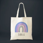 Girls Trendy Whimsical Rainbow Cartoon Name Kids Tote Bag<br><div class="desc">This trendy girls tote bag features an adorable rainbow cartoon,  and space to add a name in simple typography. The perfect modern and whimsical design for any kid or fun-loving adult!</div>