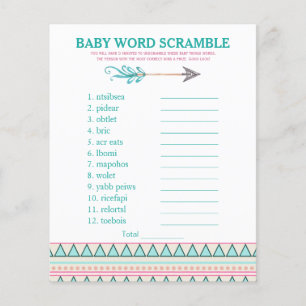 Girls Tribal Arrow Baby Shower Games