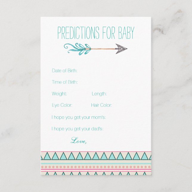 Girls Tribal Arrow Predictions Advice Cards (Front)