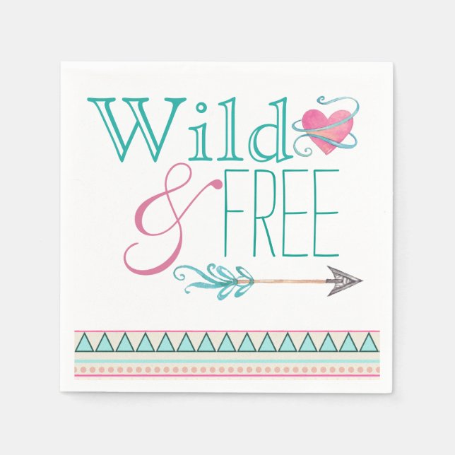 Girls Tribal Baby Shower Napkin (Front)