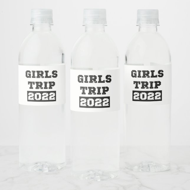 Girls Trip 2022 Girls Weekend Getaway Vacation Water Bottle Label (Bottles)