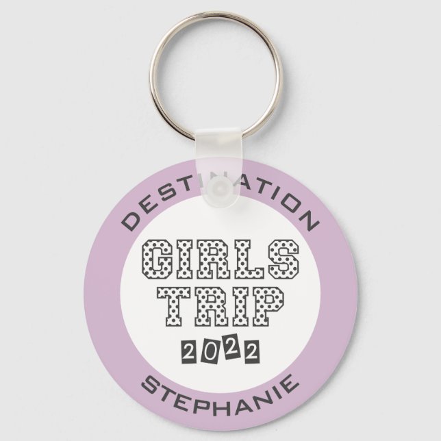 Girls Trip 2022 Girls Weekend Vacation Custom Key Ring (Front)