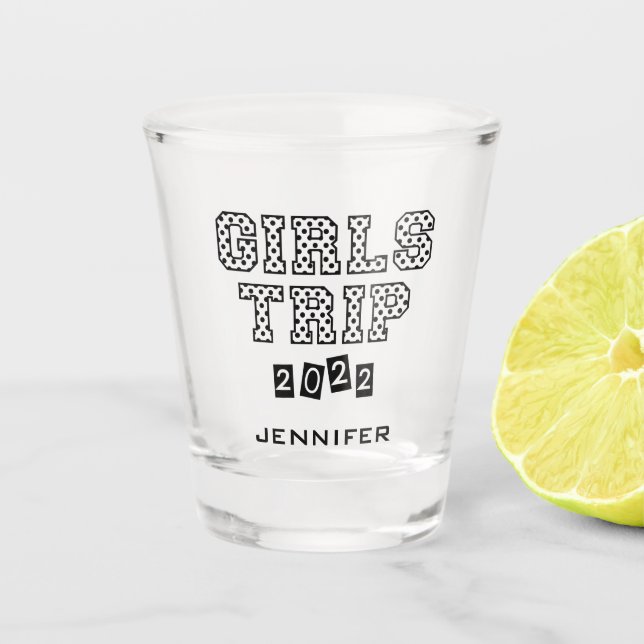 Girls Trip 2022 Girls Weekend Vacation Getaway Shot Glass (Front)