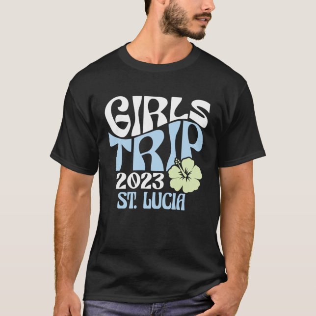 Girls Trip 2023 St Lucia Beach Destination Retro G T-Shirt (Front)