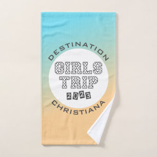 Girls Trip 2023 Vacation Tropical Gradient Custom Hand Towel