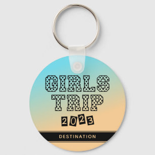 Girls Trip 2023 Vacation Tropical Gradient Custom Key Ring