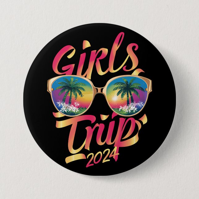 Girls Trip 2024 Weekend Summer Beach Vacation 2024 7.5 Cm Round Badge (Front)