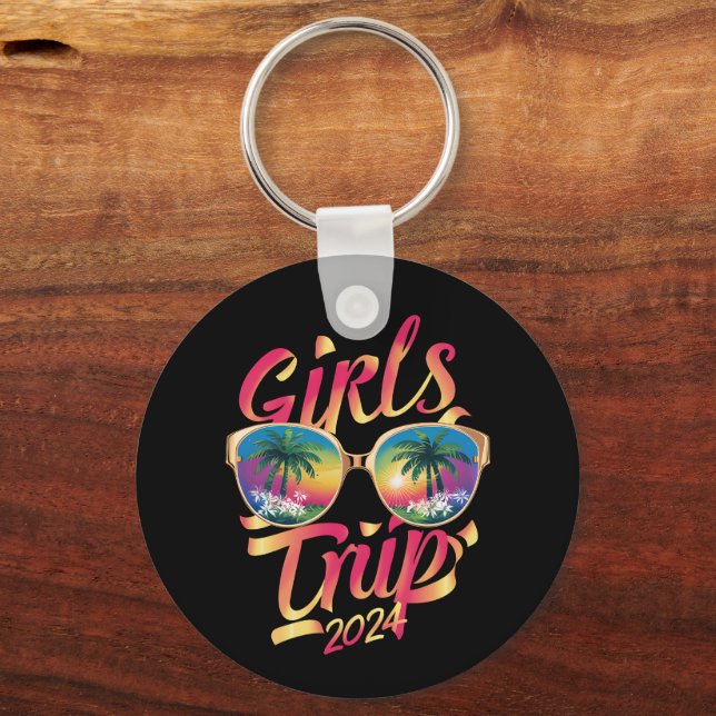 Girls Trip 2024 Weekend Summer Beach Vacation 2024 Key Ring (Front)
