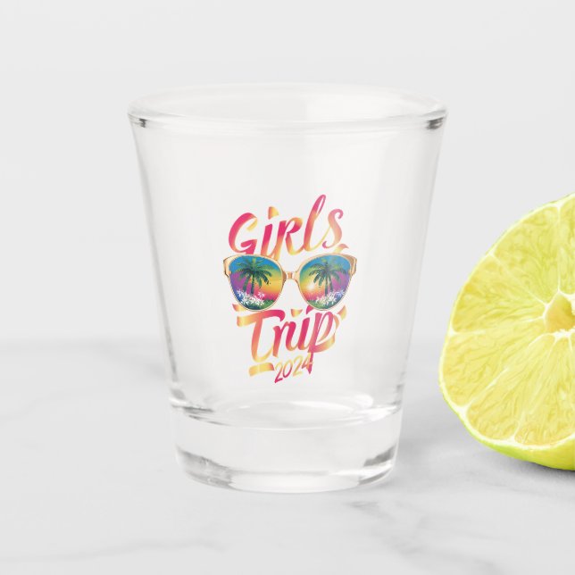 Girls Trip 2024 Weekend Summer Beach Vacation 2024 Shot Glass (Front)