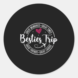 Girls Trip 2025 Besties Women Weekend Vacation Mat Classic Round Sticker