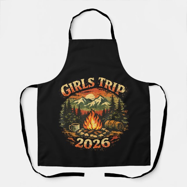Girls Trip 2026 Camping Adventure Apron (Front)