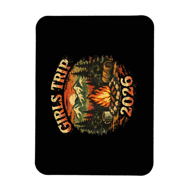 Girls Trip 2026 Camping Adventure Magnet (Vertical)