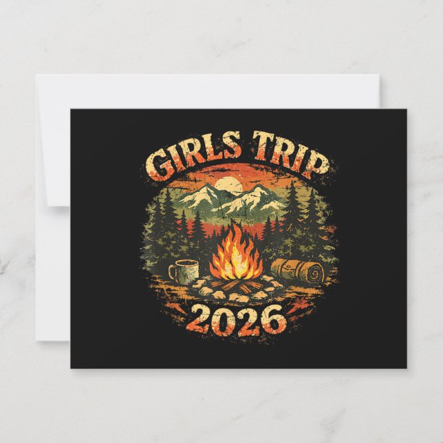 Girls Trip 2026 Camping Adventure Save The Date (Front)