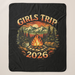 Girls Trip 2026 Camping Adventure Sherpa Blanket