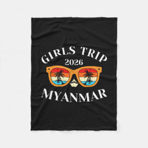 Girls Trip 2026 Myanmar Spring Break 2026 Cruise V Fleece Blanket