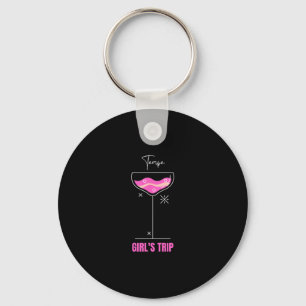 Girls Trip Beach Drink Tampa Florida Key Ring