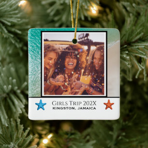 Girls Trip Beach Themed Christmas  Ceramic Ornament