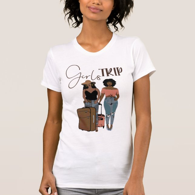 Girls Trip Black Love Travel African American Afro T-Shirt (Front)