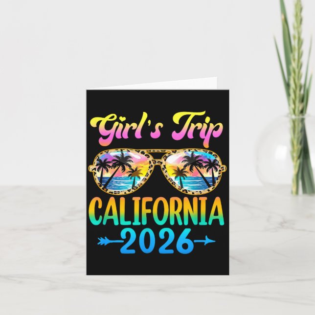 Girl's Trip California 2026 Summer Vacation Sungle Card (Front)