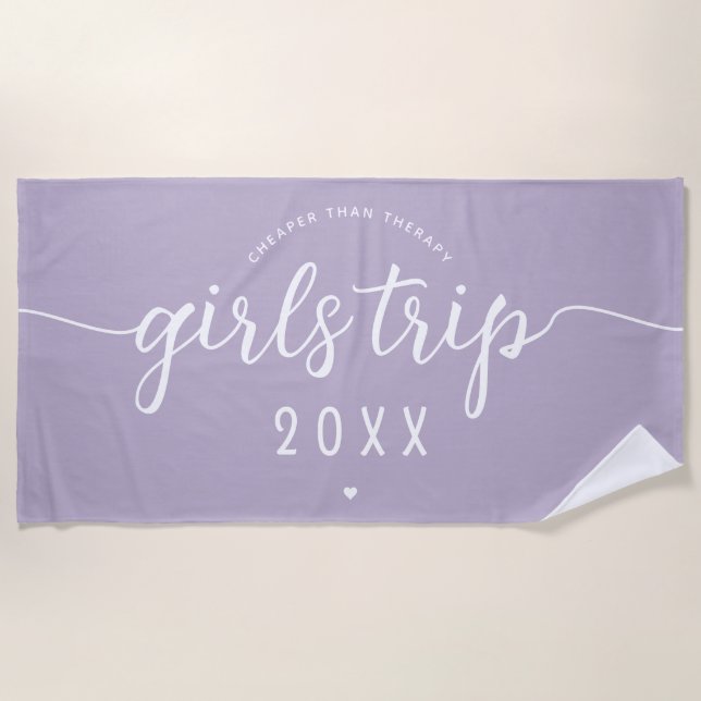 Girls Trip Cheaper Than Therapy Custom Vacation Beach Towel (Front)