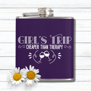 Girls Trip Cheaper Than Therapy Hip Flask