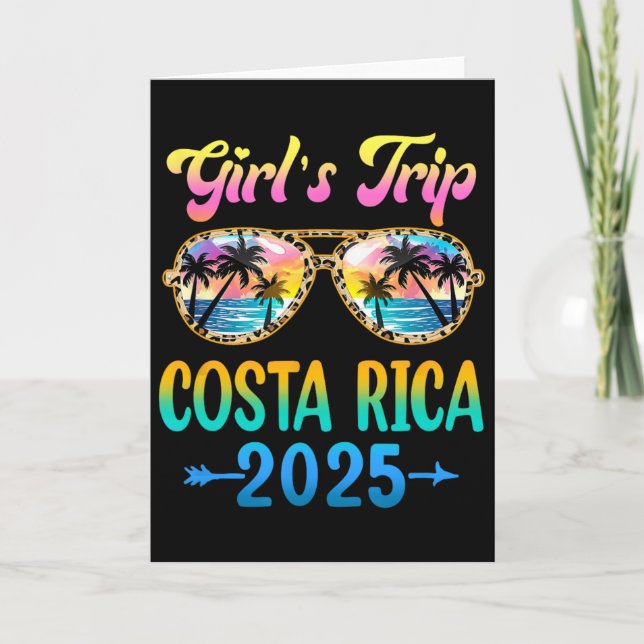 Girl's Trip Costa Rica 2025 Summer Vacation Sungle Card (Front)