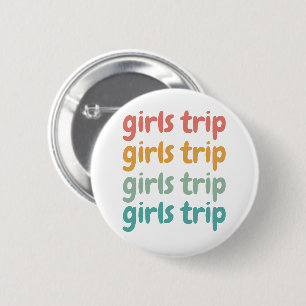 Girls Trip Cute Retro Girls Weekend Getaway Vacay 6 Cm Round Badge