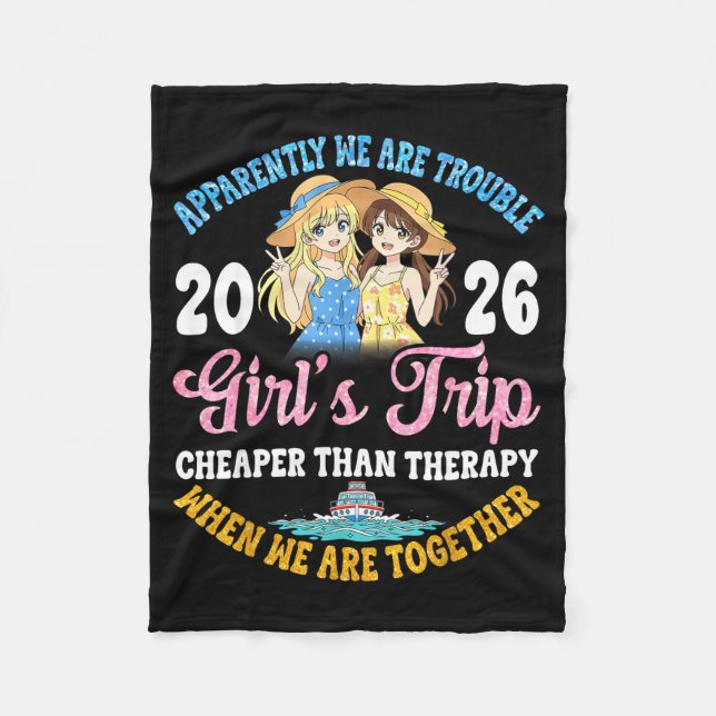 Girls Trip Hilarious Friends Fun Boat Ocean Travel Fleece Blanket (Front)