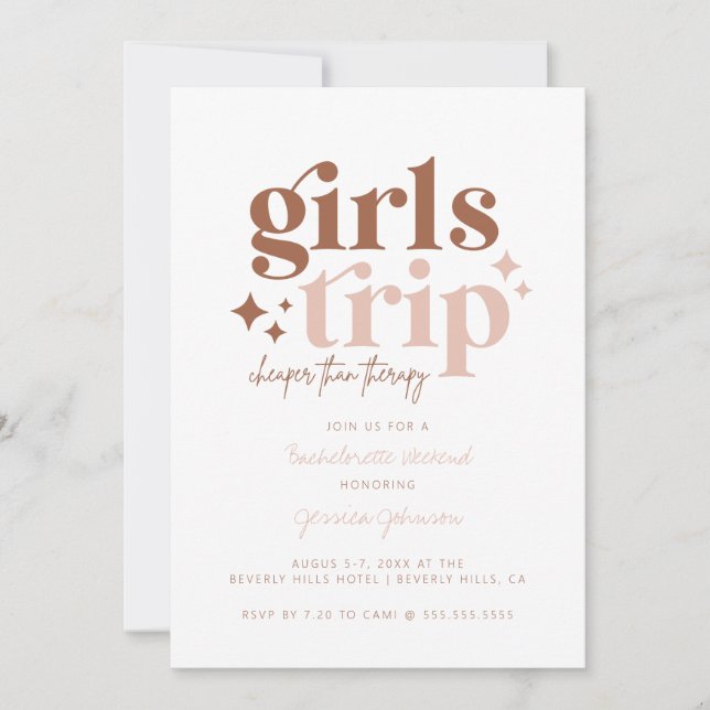Girls Trip + Itinerary Combo Invitation (Front)