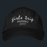 Girls Trip Modern Script Typography Personalised Embroidered Hat<br><div class="desc">Girls Trip Modern Script Typography Personalised Custom Embroidered Baseball Cap features the simple modern embroidered text "Girls Trip" with your personalised location and date or year. Perfect for your next girls trip. Created by Evco Studio www.zazzle.com/store/evcostudio</div>