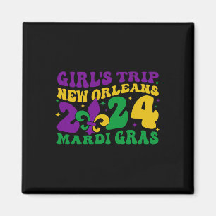Girl's Trip New Orleans 2024 Mardi Gras Apparel  Magnet