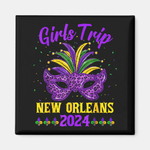 Girls Trip New Orleans 2024 Mardi Gras Mask Magnet