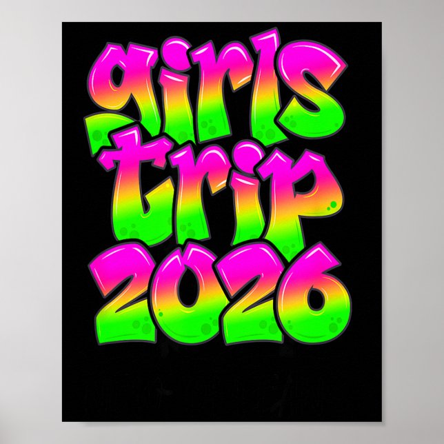 Girls Trip New Orleans Louisiana 2026 Graffiti Gre Poster (Front)