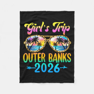 Girl's Trip Outer Banks 2026 Summer Vacation Sungl Fleece Blanket