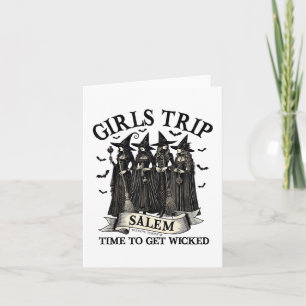 Girls Trip Salem Witch Halloween Salem Machusetts  Card
