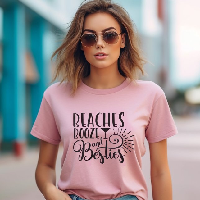 Girls Trip T-Shirt (Beaches Booze and besties is the perfect shirt for your girls beach weekend away!  model is ai )